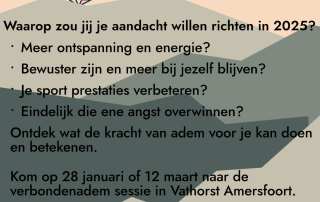 Start het jaar goed en kom in verbinding met jezelf tĳdens deze fĳne ademsessie. Dit kan je helpen om spanning los te laten, je energie te hervinden en je hart te openen. Ademhaling is een waardevolle sleutel tot balans van je innerlĳke rust en dieper contact met jezelf.