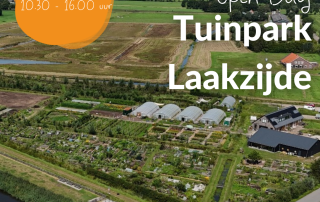 07 juni / 10.30 - 16.00 uur Deze zaterdag ben je van harte welkom op de open dag van Tuinpark Laakzijde! Kom langs en geniet van ons groene en inspirerende tuinpark in Amersfoort Vathorst, waar biodiversiteit en duurzaam tuinieren centraal staan. Deze dag zijn er diverse rondleidingen en activiteiten.