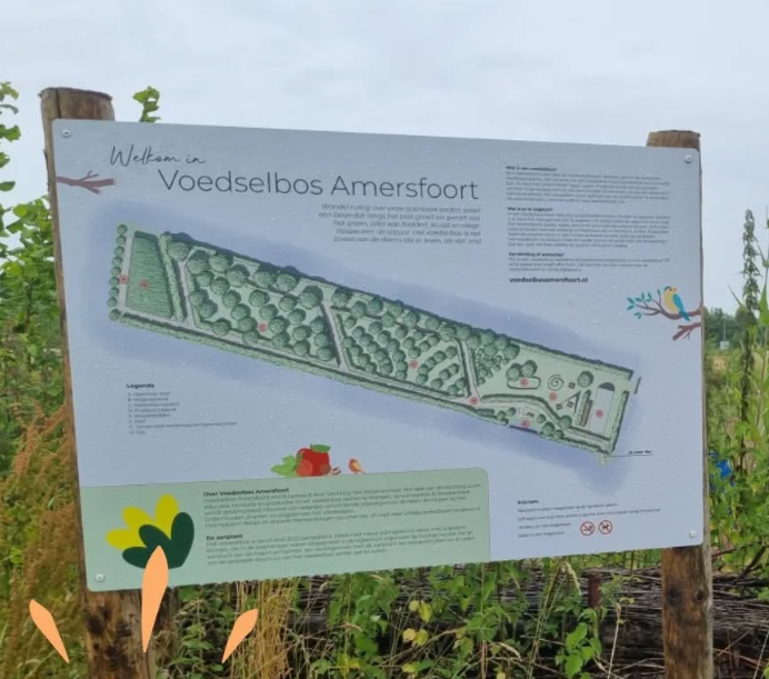 Eerste voedselbos in Amersfoort van 0,6 ha groot. Gelegen op Tuinpark Laakzijde. Buurt landschap van Tuinderij Land in Zicht