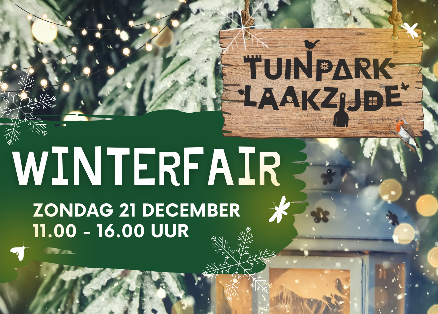 Winterfair Tuinpark Laakzijde Land in Zicht Theehuis Amersfoort Vathorst Ook in de winter is er van alles te ontdekken! We hebben kraampjes & activiteiten. Een dag vol gezelligheid voor kinderen van 3 tot 13 jaar. Winterfair op Tuinpark Laakzijde in Amersfoort Vathorst, natuuractiviteit in de winter.