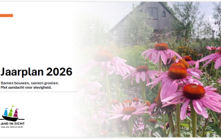 Het jaarplan 2026 van Land in Zicht is klaar. In dit plan beschrijven we hoe we in 2026 verder bouwen aan een stevige, groene en sociale plek op Tuinpark Laakzijde, aan de rand van Amersfoort.