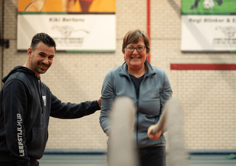 Deelnemers aan Samen Sportief in Beweging in Vathorst bij Land in Zicht in Amersfoort.