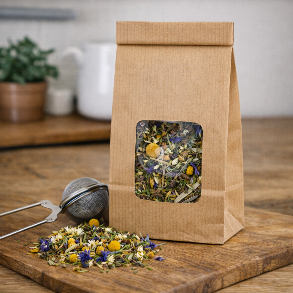 Losse kruidenthee verkrijgbaar bij het Theehuis van Land in Zicht. Duurzame cadeaus Amersfoort